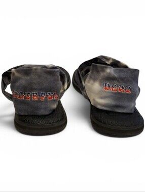 Sanuk Limited Edition Grateful Dead Yoga Sling Sandals In Gray Tie Dye Size 9